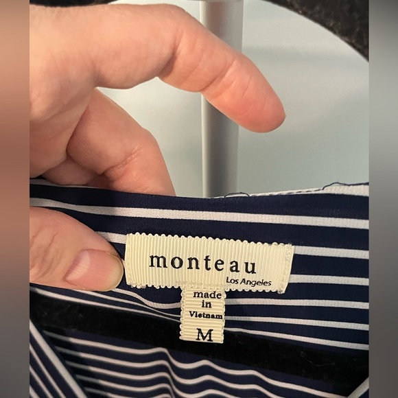 Monteau Navy Blue and white Striped Jumpsuit size M - Picture 11 of 11